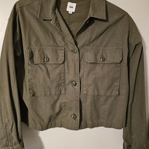 Like New Women's Vans cropped army green jacket size M fits more like a L